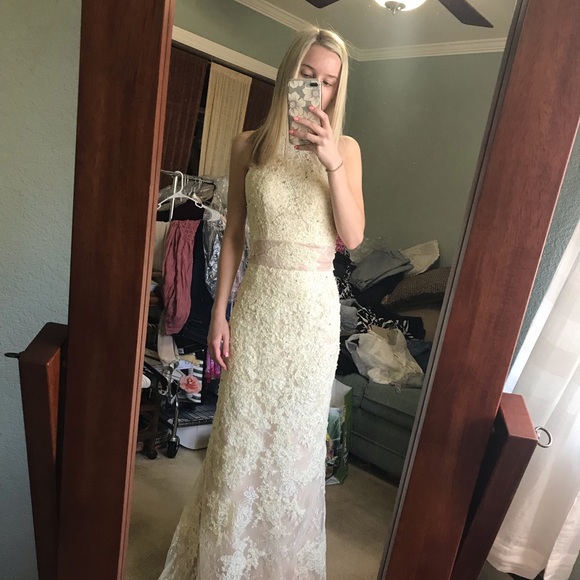 Sherri Hill 2 piece Lace Prom Dress - Picture 4 of 4